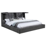  Coaster Furniture Dreux 315948GRYKE Upholstered Eastern King Panel Platform Bed - Grey IMAGE 1