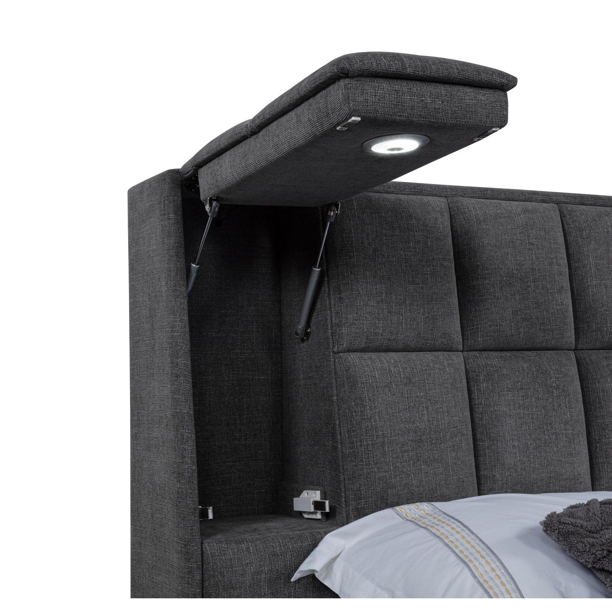  Coaster Furniture Dreux 315948GRYKE Upholstered Eastern King Panel Platform Bed - Grey IMAGE 7