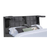  Coaster Furniture Dreux 315948GRYQ Upholstered Queen Panel Platform Bed - Grey IMAGE 4