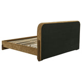  Coaster Furniture Baldacci 315954KE Upholstered Eastern King Platform Bed - Curry/Walnut IMAGE 5
