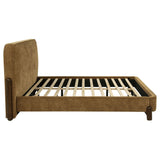  Coaster Furniture Baldacci 315954KE Upholstered Eastern King Platform Bed - Curry/Walnut IMAGE 7