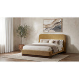  Coaster Furniture Baldacci 315954Q Upholstered Queen Platform Bed - Curry/Walnut IMAGE 4