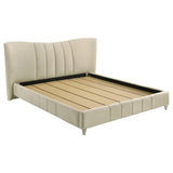  Coaster Furniture Evelyn 315956KE Upholstered Eastern King Panel Platform Bed - Ivory IMAGE 1