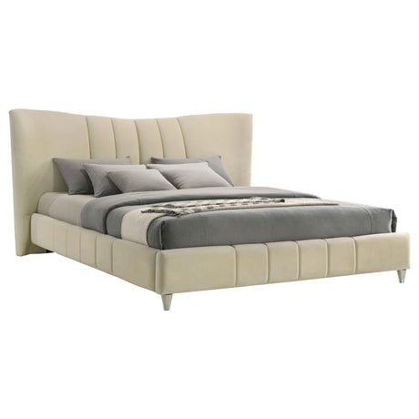  Coaster Furniture Evelyn 315956KE Upholstered Eastern King Panel Platform Bed - Ivory IMAGE 8