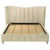  Coaster Furniture Evelyn 315956Q Upholstered Queen Panel Platform Bed - Ivory IMAGE 2