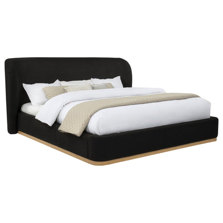 Coaster Furniture Blaire 315967BLKKE Upholstered Eastern King Wingback Platform Bed - Black IMAGE 6