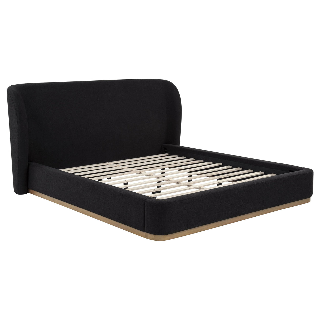  Coaster Furniture Blaire 315967BLKKW Upholstered California King Wingback Platform Bed - Black IMAGE 1