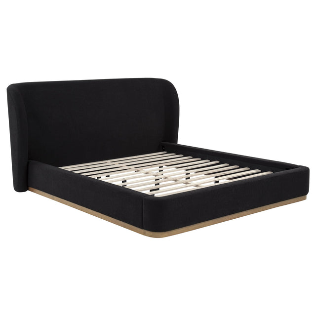  Coaster Furniture Blaire 315967BLKKW Upholstered California King Wingback Platform Bed - Black IMAGE 1