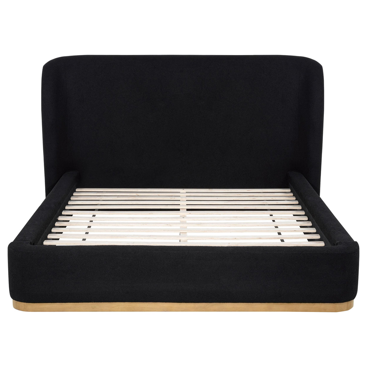  Coaster Furniture Blaire 315967BLKQ Upholstered Queen Wingback Platform Bed - Black IMAGE 1