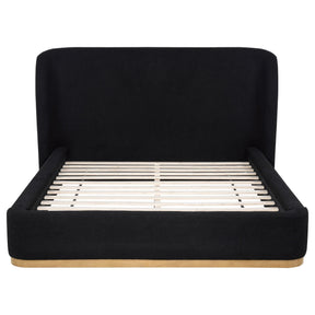  Coaster Furniture Blaire 315967BLKQ Upholstered Queen Wingback Platform Bed - Black IMAGE 1