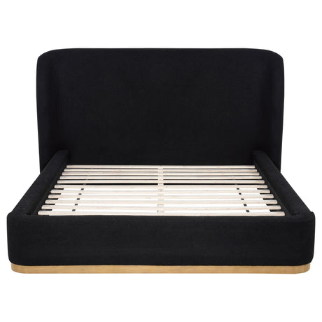  Coaster Furniture Blaire 315967BLKQ Upholstered Queen Wingback Platform Bed - Black IMAGE 1