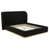  Coaster Furniture Blaire 315967BLKQ Upholstered Queen Wingback Platform Bed - Black IMAGE 3