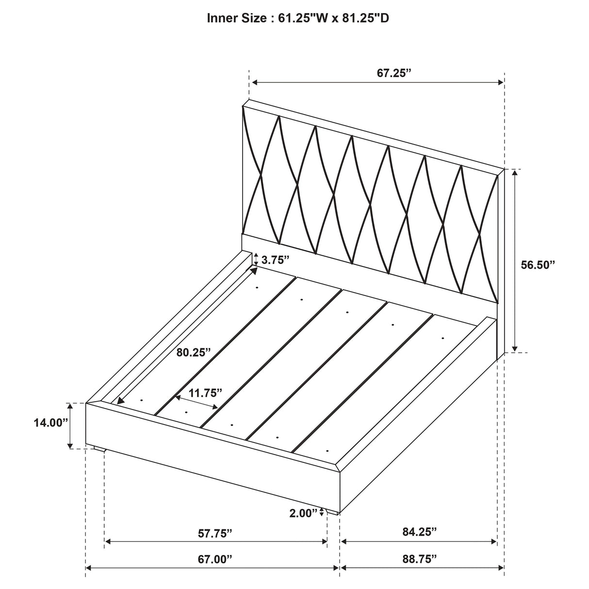  Coaster Furniture Delsea 315975Q Upholstered Queen Panel Platform Bed - Light Brown IMAGE 9