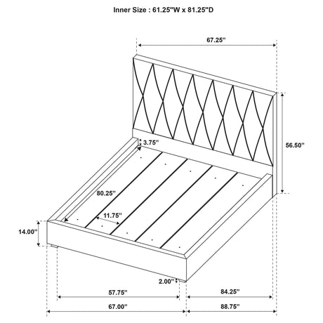  Coaster Furniture Delsea 315975Q Upholstered Queen Panel Platform Bed - Light Brown IMAGE 9