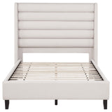 Coaster Furniture Leslie 315983F Upholstered Tufted Full Wingback Platform Bed - Beige IMAGE 3