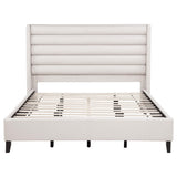  Coaster Furniture Leslie 315983KW Upholstered Tufted California King Wingback Platform Bed - Beige IMAGE 2