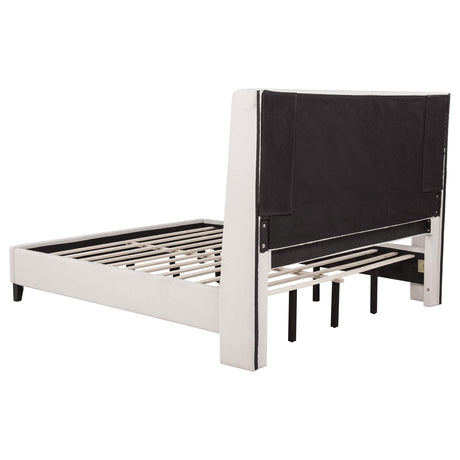  Coaster Furniture Leslie 315983KW Upholstered Tufted California King Wingback Platform Bed - Beige IMAGE 6