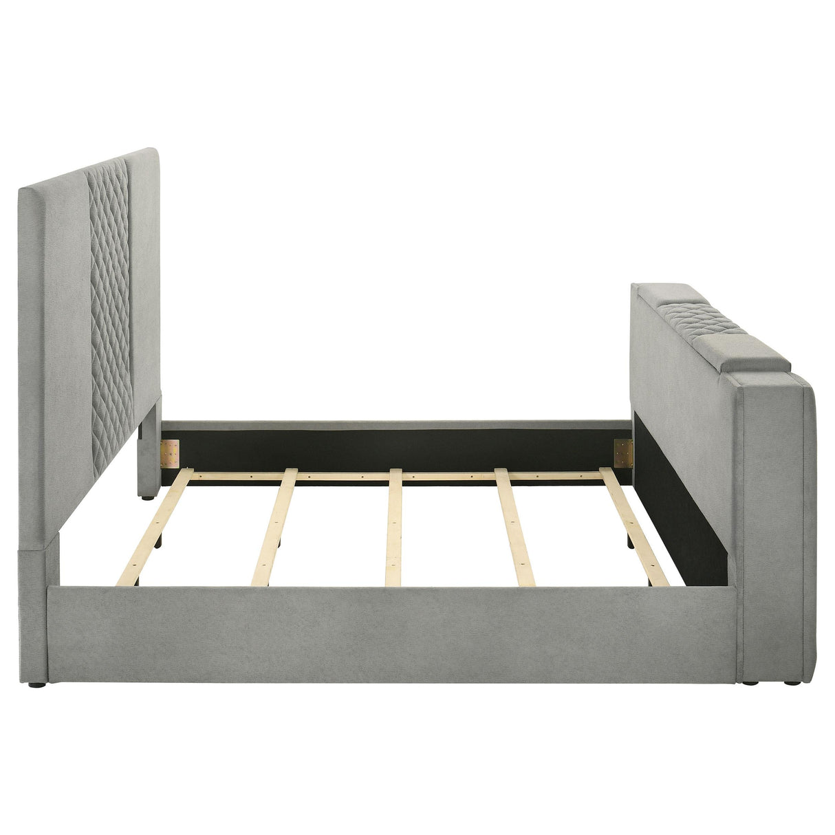  Coaster Furniture Tara 315994KE 61-inch Upholstered Eastern King Panel TV Bed - Grey IMAGE 11