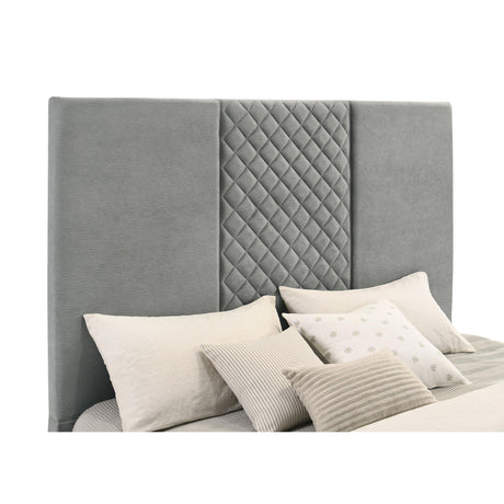  Coaster Furniture Tara 315994KE 61-inch Upholstered Eastern King Panel TV Bed - Grey IMAGE 2