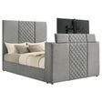 Coaster Furniture Tara 315994Q 61-inch Upholstered Queen Panel TV Bed - Grey IMAGE 1