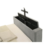  Coaster Furniture Tara 315994Q 61-inch Upholstered Queen Panel TV Bed - Grey IMAGE 4