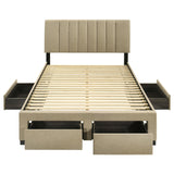  Coaster Furniture Wheatland 316010F 4-drawer Upholstered Full Storage Bed - Light Brown IMAGE 10