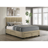  Coaster Furniture Wheatland 316010F 4-drawer Upholstered Full Storage Bed - Light Brown IMAGE 5