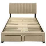  Coaster Furniture Wheatland 316010F 4-drawer Upholstered Full Storage Bed - Light Brown IMAGE 8