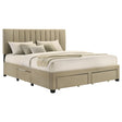  Coaster Furniture Wheatland 316010KE 4-drawer Upholstered Eastern King Storage Bed - Brown IMAGE 1