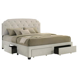  Coaster Furniture Marianna 316011KE 4-drawer Upholstered Eastern King Storage Bed - Cream IMAGE 6