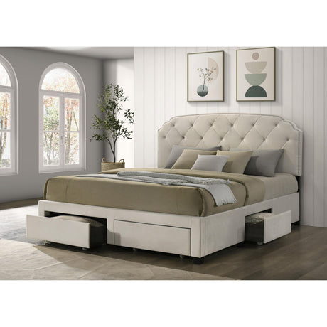  Coaster Furniture Marianna 316011KE 4-drawer Upholstered Eastern King Storage Bed - Cream IMAGE 9
