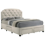  Coaster Furniture Marianna 316011Q 4-drawer Upholstered Queen Storage Bed - Cream IMAGE 3