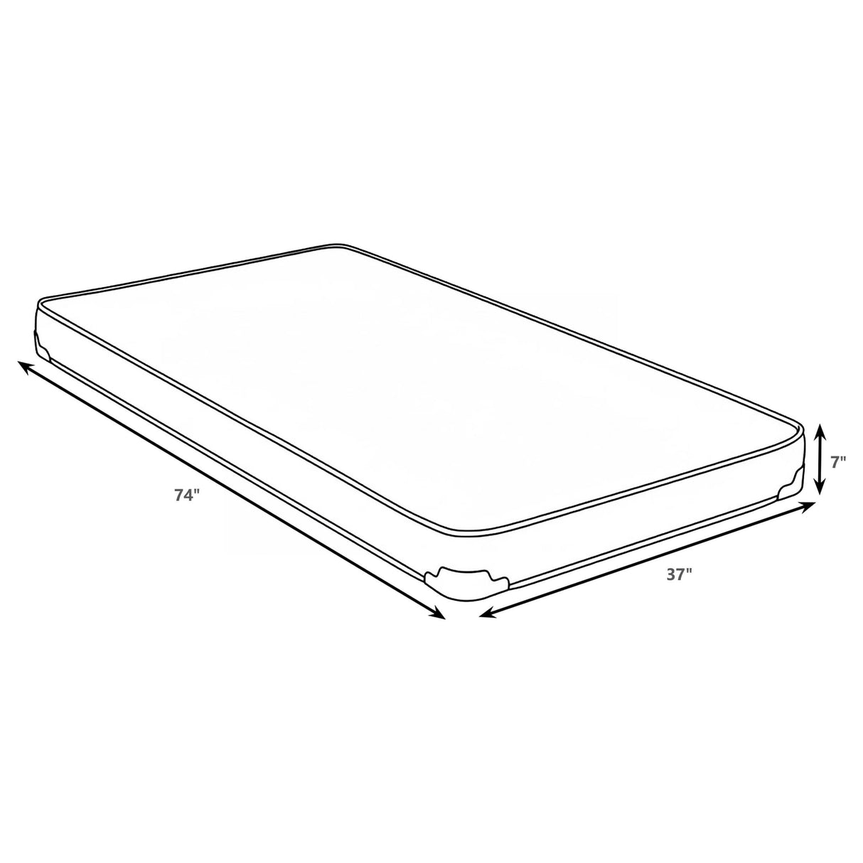  Coaster Furniture Drover 350160T 7-inch Twin Foam Mattress with Built-in Bunkie Board IMAGE 2