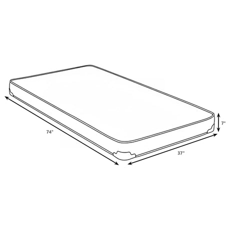  Coaster Furniture Drover 350160T 7-inch Twin Foam Mattress with Built-in Bunkie Board IMAGE 2