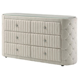  Coaster Furniture Sonya 360113 6-drawer Upholstered Bedroom Dresser - Ivory IMAGE 11