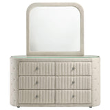  Coaster Furniture Sonya 360113M 6-drawer Upholstered Bedroom Dresser with Mirror - Ivory IMAGE 8