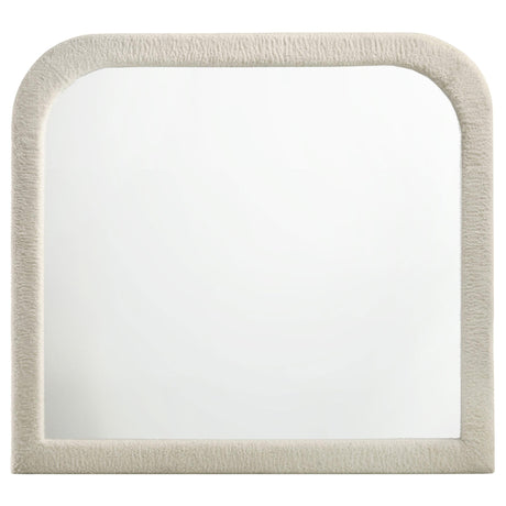  Coaster Furniture Sonya 360114 Upholstered Bedroom Dresser Mirror - Ivory IMAGE 2