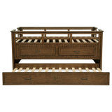  Coaster Furniture Carlsbad 400716T Wood Twin Captains Bed With Trundle - Medium Brown IMAGE 6