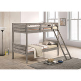  Coaster Furniture Ryder 400818-SM Wood Twin Over Twin Bunk Bed with Mattress - Weathered Taupe IMAGE 2