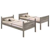  Coaster Furniture Ryder 400818-SM Wood Twin Over Twin Bunk Bed with Mattress - Weathered Taupe IMAGE 3