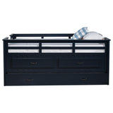  Coaster Furniture Carlsbad 401980T Wood Twin Captains Bed With Trundle - Navy Blue IMAGE 13