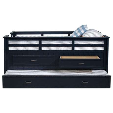  Coaster Furniture Carlsbad 401980T Wood Twin Captains Bed With Trundle - Navy Blue IMAGE 4