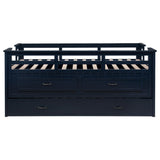  Coaster Furniture Carlsbad 401980T Wood Twin Captains Bed With Trundle - Navy Blue IMAGE 6