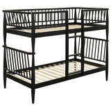  Coaster Furniture Abram 460061BLKT Windsor Twin Over Twin Wood Bunk Bed with Ladder - Black IMAGE 2