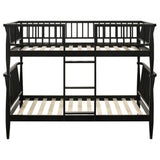  Coaster Furniture Abram 460061BLKT Windsor Twin Over Twin Wood Bunk Bed with Ladder - Black IMAGE 3