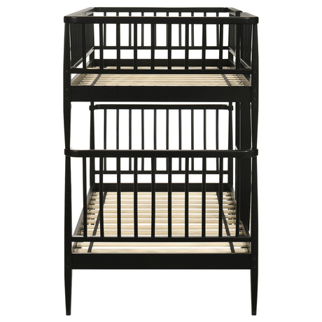  Coaster Furniture Abram 460061BLKT Windsor Twin Over Twin Wood Bunk Bed with Ladder - Black IMAGE 6