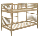  Coaster Furniture Abram 460061T Windsor Twin Over Twin Wood Bunk Bed with Ladder - Almond IMAGE 1