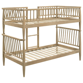  Coaster Furniture Abram 460061T Windsor Twin Over Twin Wood Bunk Bed with Ladder - Almond IMAGE 1