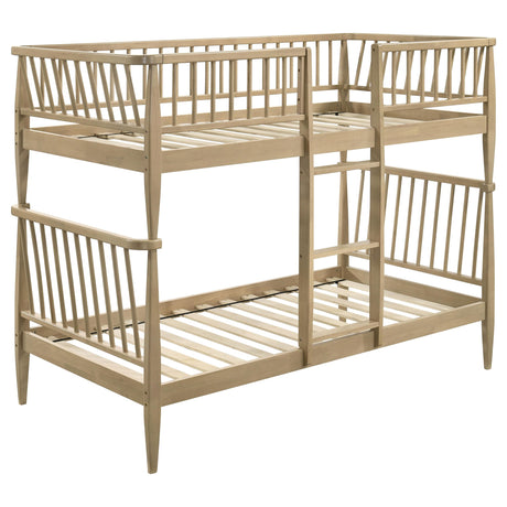  Coaster Furniture Abram 460061T Windsor Twin Over Twin Wood Bunk Bed with Ladder - Almond IMAGE 2
