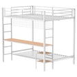  Coaster Furniture Bettoni 460209WHT Metal Full Over Twin Workstation Bunk Bed - Matte White IMAGE 1